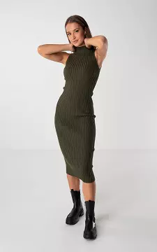 Sleeveless maxi dress with high neck | Dark Green | Guts & Gusto