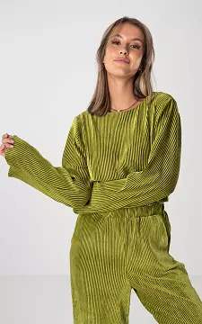 Velvet top with round neck | Lime Green | Guts & Gusto