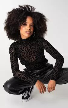 See-through top with glittered detail | Black Black | Guts & Gusto
