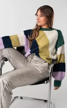 Gestreepte trui met kleuren | Groen Geel | Guts & Gusto