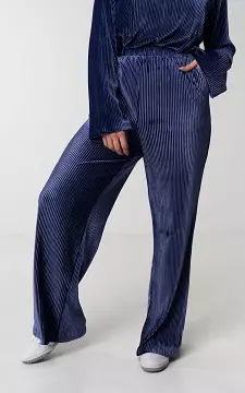Velvet pants with ribbed detail | Blue | Guts & Gusto