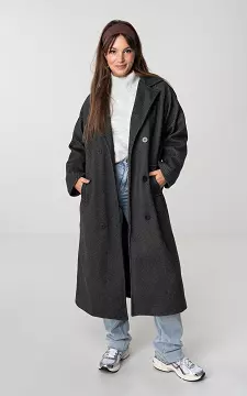 Long trench coat with buttons - Grey | Guts & Gusto