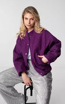 Teddy bomber jacket with pockets | Purple | Guts & Gusto