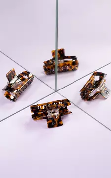 Square hair clip made of plastic | Cognac Dark Brown | Guts & Gusto