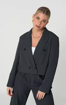 Short model blazer with button | Dark Grey | Guts & Gusto