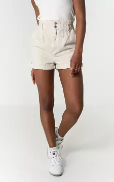 Paperbag Shorts aus Baumwolle | Beige | Guts & Gusto