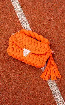 Woven bag with gold-coloured details | Orange | Guts & Gusto