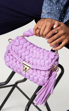 Woven bag with gold-coloured details | Lilac | Guts & Gusto