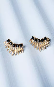 Earrings with stones | Gold Black | Guts & Gusto