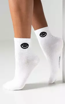 Socken mit Smiley | Weiß Schwarz | Guts & Gusto