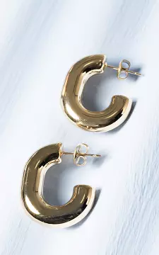 Oval hoop earrings made of stainless steel | Gold | Guts & Gusto