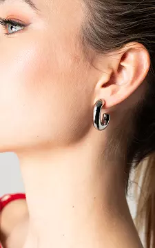 Oval hoop earrings made of stainless steel | Silver | Guts & Gusto