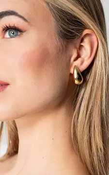 Druppelvormige oorbellen van stainless steel | Goud | Guts & Gusto