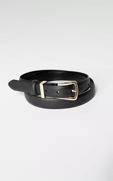 Leather belt with rectangular buckle | Black Gold | Guts & Gusto