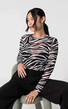 Mesh top with print | Black White | Guts & Gusto