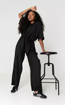 Jumpsuit with bow detail and side pockets | Black | Guts & Gusto