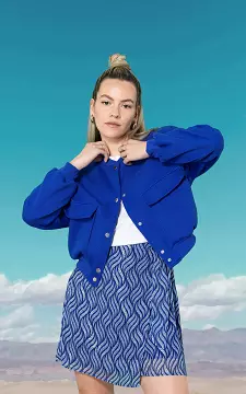 Jacket with bomber effect | Cobalt Blue | Guts & Gusto