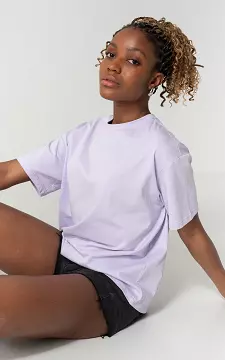 Basic t-shirt met ronde hals | Lila | Guts & Gusto
