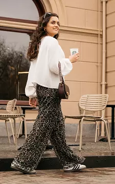 Mesh pants with leopard print | Leopard | Guts & Gusto
