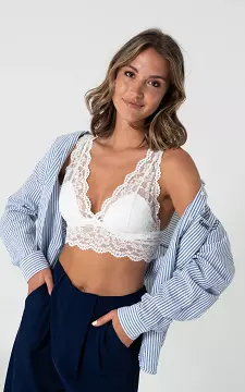 Laced bralette with preformed cups | White | Guts & Gusto