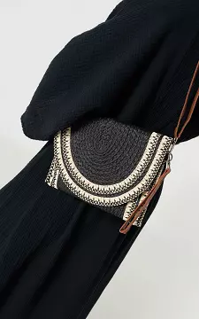 Bag with embroidered details | Black Beige | Guts & Gusto