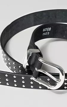 Leather belt with studs | Black Silver | Guts & Gusto