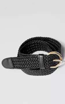 Braided belt with gold-coloured details | Black Gold | Guts & Gusto
