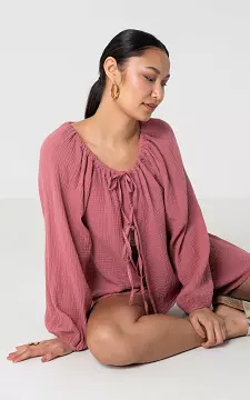 Top with bow detail and wide sleeves | Mauve Pink | Guts & Gusto