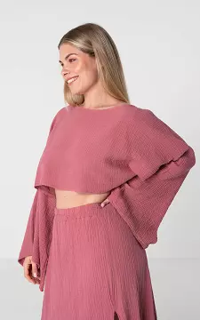 Crop top with wide sleeves  | Mauve Pink | Guts & Gusto