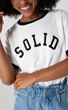 Frottee Shirt mit Text | Weiß Schwarz | Guts & Gusto