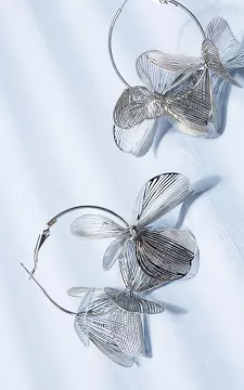Oorbellen met hanger van stainless steel | Zilver | Guts & Gusto