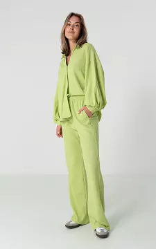 Wide leg trousers with tie | Lime Green | Guts & Gusto