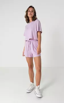 Short with side pockets and bow detail | Lilac | Guts & Gusto