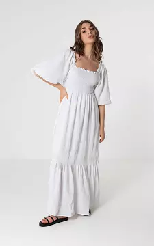 Maxi dress with smocked detail | White | Guts & Gusto