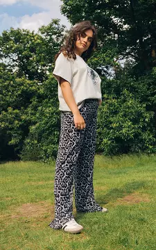 Mesh pants with leopard print | Leopard Grey | Guts & Gusto