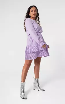 Round neck dress with ruffles | Lilac | Guts & Gusto