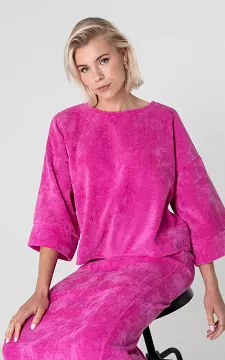 Corduroy top with wide sleeves | Pink | Guts & Gusto