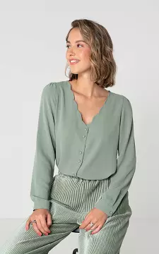 V-neck blouse with buttons | Mint | Guts & Gusto