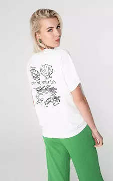 Round neck t-shirt with print | White | Guts & Gusto