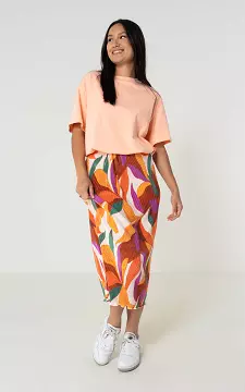 Pleated skirt with different colours | Cream Orange | Guts & Gusto