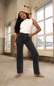 High waist wide leg jeans | Donkergrijs | Guts & Gusto