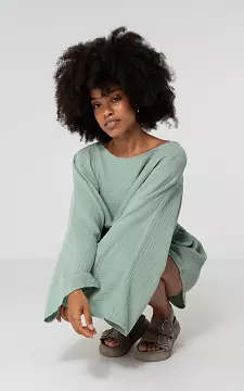 Crop top with wide sleeves  | Mint | Guts & Gusto