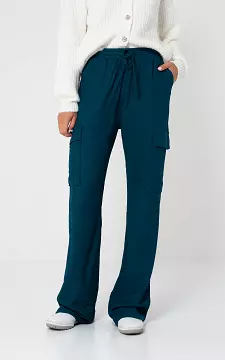 Cargo wide leg trousers | Petrol | Guts & Gusto