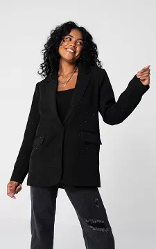 Oversized blazer with rhinestones | Black | Guts & Gusto