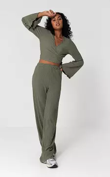 Loose fit model trousers with side pockets | Kaki | Guts & Gusto