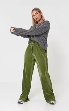 Pleated trousers with bow detail | Lime Green | Guts & Gusto