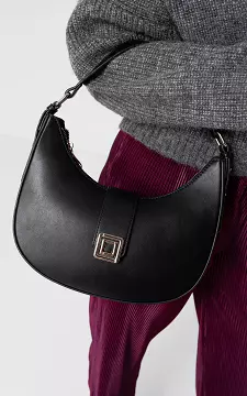 Shoulder bag with silver-coloured details | Black | Guts & Gusto