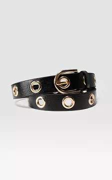 Riem met metalen ringen | Zwart Goud | Guts & Gusto