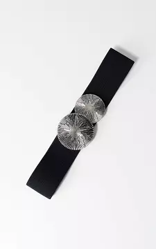 Stretchy belt with details | Black Silver | Guts & Gusto