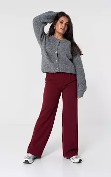 Basic wide leg trousers | Dark Red | Guts & Gusto